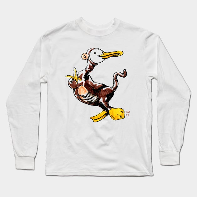 Duck Dressed Like A Monkey Long Sleeve T-Shirt by CoolCharacters